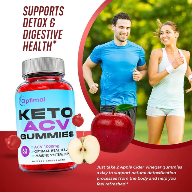 (2 Pack) Optimal Keto ACV Gummies - Supplement for Weight Loss - Energy & Focus Boosting Dietary Supplements for Weight Management & Metabolism - Fat Burn - 120 Gummies