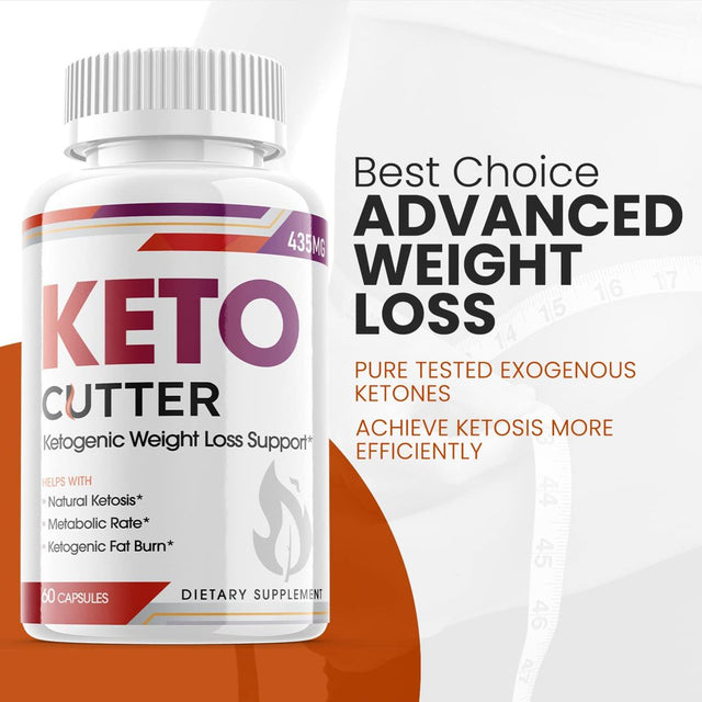 Keto Cutter - Ketogenic Weight Loss - Energy & Focus Boosting Dietary Supplements for Weight Management & Metabolism - Advanced Fat Burn Raspberry Ketones Pills - 120 Capsules (2 Pack)