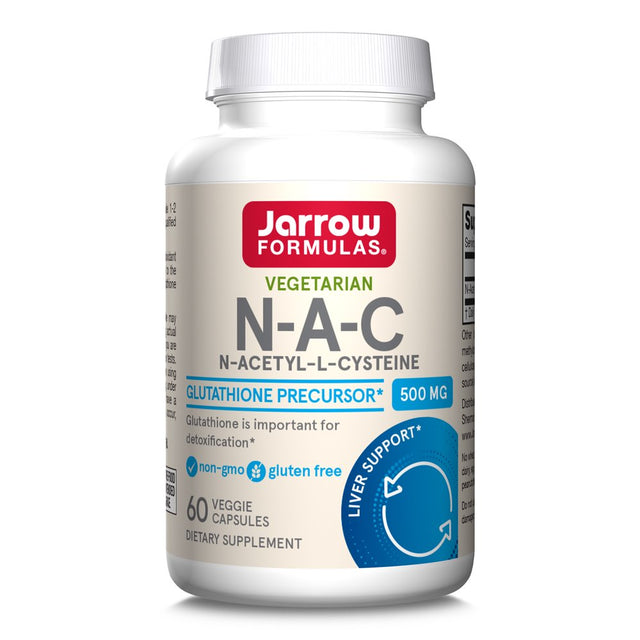 Jarrow Formulas N-A-C 500 Mg - Antioxidant Amino Acid Supplement – Supports Cellular Health & Liver Function - Precursor to Glutathione - up to 60 Servings (Veggie Caps) (Packaging May Vary)