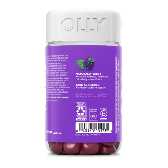 OLLY Sleep Gummy Supplement, 3Mg Melatonin, L Theanine, Chamomile, Blackberry, 90 Ct