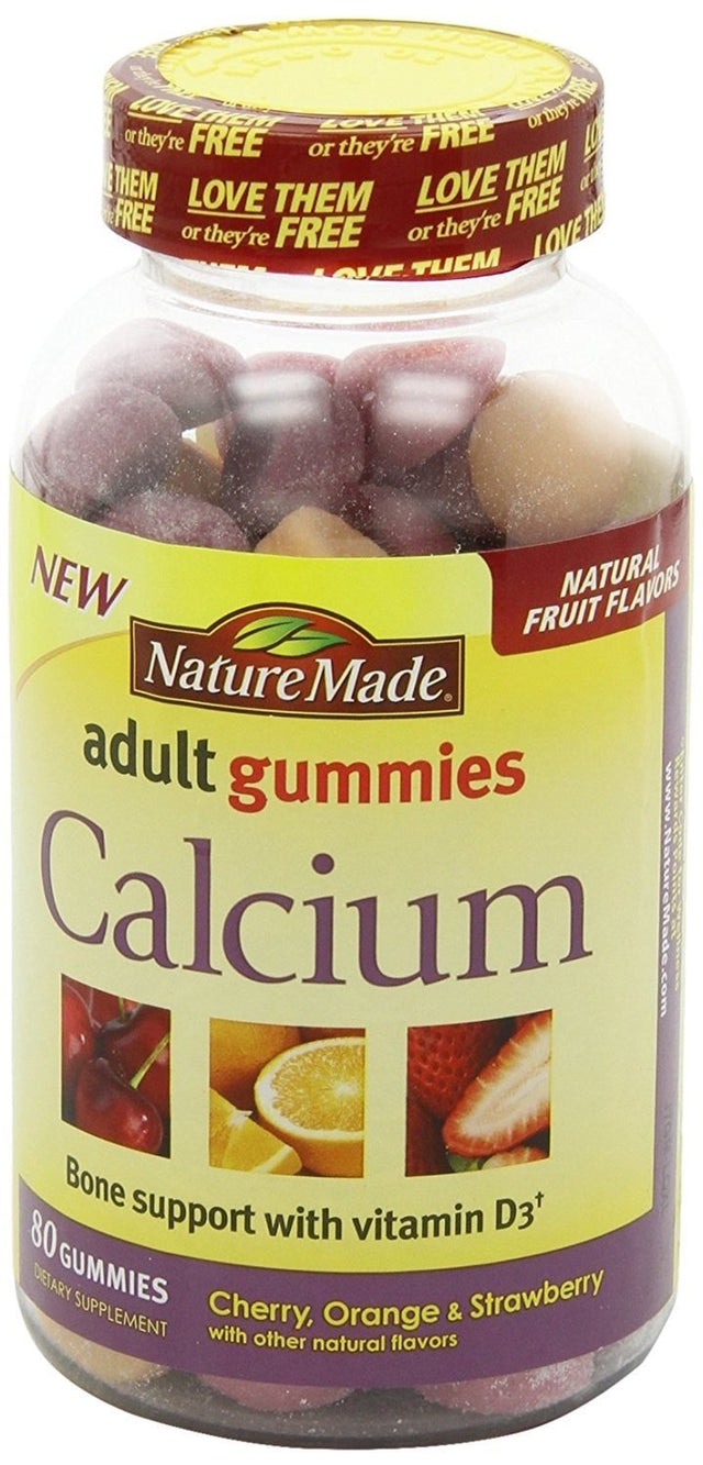 Nature Made Calcium W. D3 Adult Gummies (500 Mg of Calcium & 700 IU of Vitamin D per Serving) 80 Ct