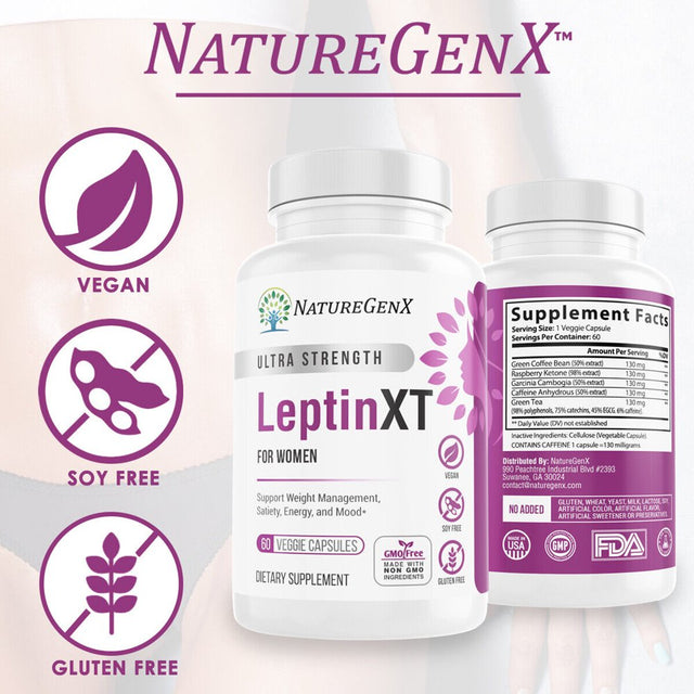 LEPTIN XT 650 MG - Diet Pills That Work, Leptin Supplements for Weight Loss for Women - 60 Capsules