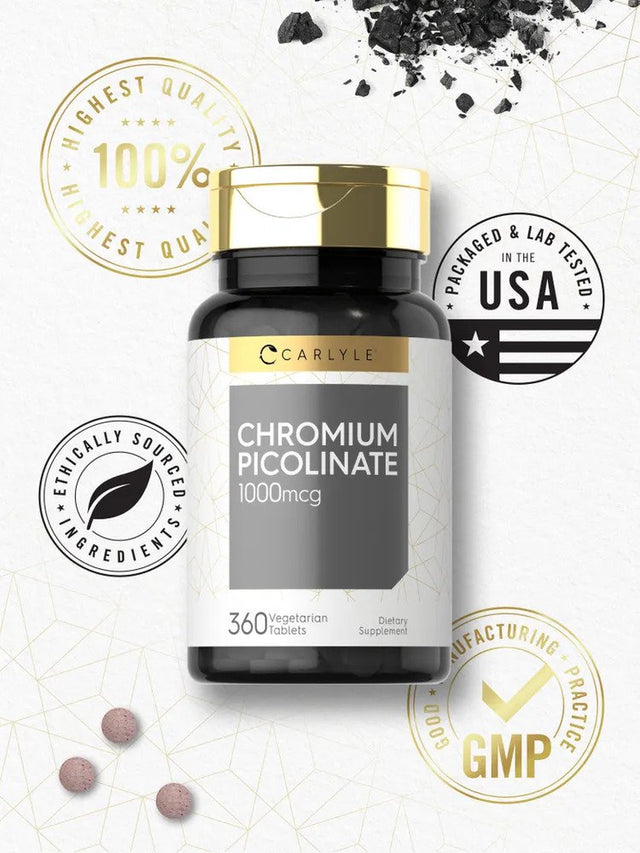 Ultra Chromium Picolinate 1000Mcg | 360 Tablets | by Carlyle