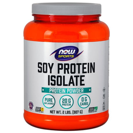 NOW Sports Nutrition, Soy Protein Isolate 20 G, 0 Carbs, Unflavored Powder, 2-Pound