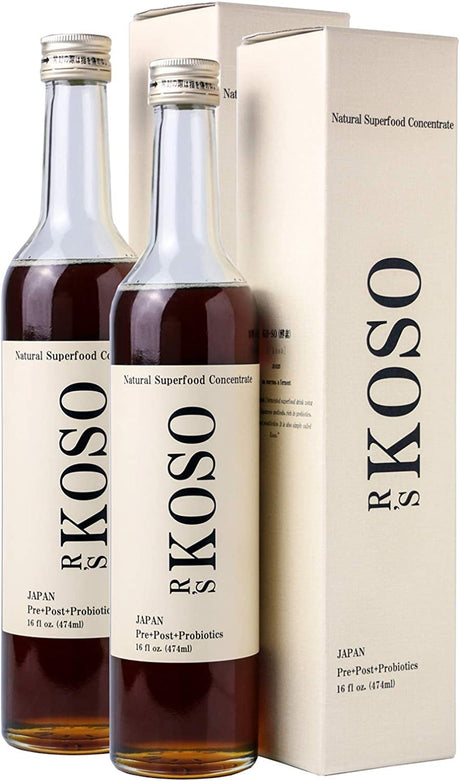 R'S KOSO 5-Day Cleanse Japanese Enzyme Drink Rich in Probiotics and Prebiotic, Made from 100+ Vegetables ＆ Fruits - Natural Support for Better Digestion & Gut Health + Detox + Cleanse - 16Oz × 2