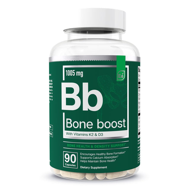 Bone Boost Bone Health Supplement - Bone Support and Calcium Supplement with Vitamin D 3, K2, Cissus Quadrangularis | Essential Elements for Bone Strength - 90 Capsules (30 Day Supply)