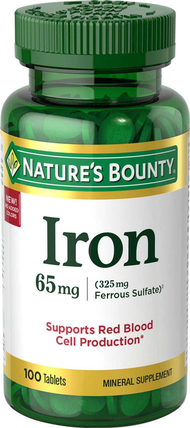 Nature’S Bounty Iron Supplement, 65Mg, 100 Tablets