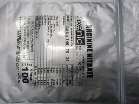 100 Grams L - ARGININE Nitrate Powder 99.3% Cas # 749-79 - 33