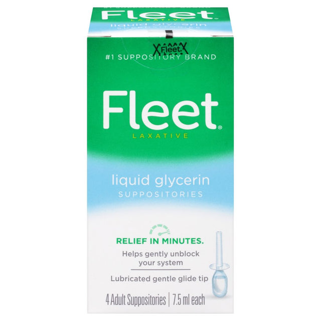 Fleet Liquid Glycerin Suppositories for Adult Constipation, 7.5 Ml, 4 Bottles