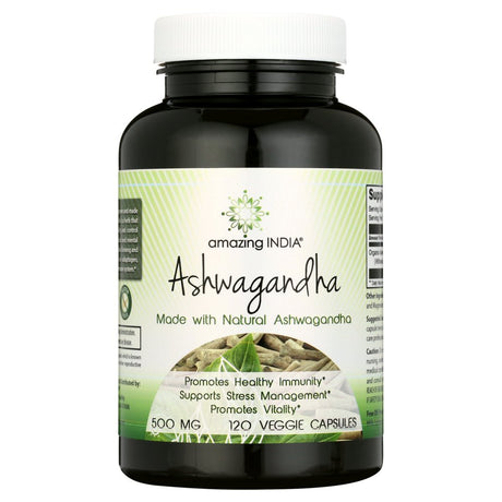 Amazing India Ashwagandha 500 Mg 120 Vcaps