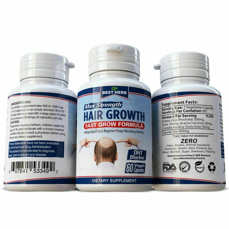 Stop Hair Loss Supplement with DHT Blocker - Stimulates Fast Hair Growth, Stops Balding