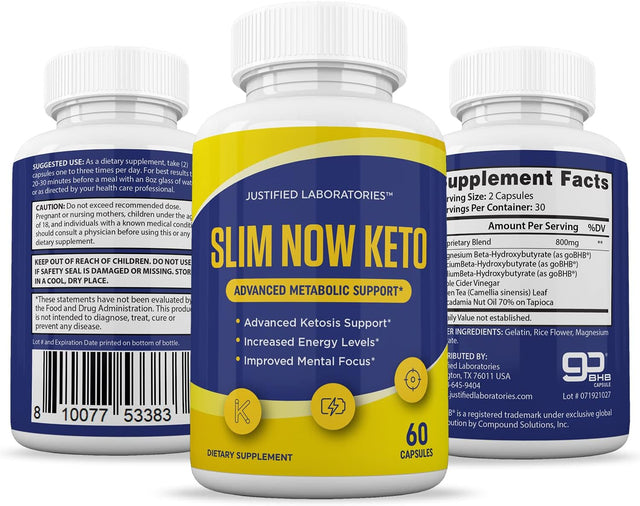 (2 Pack) Slim Now Keto Maxx Pills Includes Apple Cider Vinegar Gobhb Exogenous Ketones Advanced Ketogenic Supplement Ketosis Support for Men Women 120 Capsules