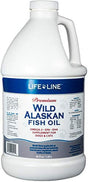 Life Line Pet Nutrition Wild Alaskan Fish Oil Omega-3 Supplement for Skin & Coat - Supports Brain, Eye & Heart Health in Dogs & Cats, 66Oz