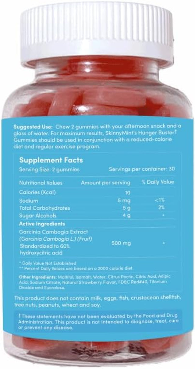 Skinny Mint Keto Vegan Gummies, Hunger Buster & Power up Gummies, Garcinia Cambogia & Green Coffee Beans Extract, Gluten Free,120 Count- New & Improved Formula