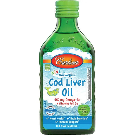 Carlson Kid'S Norwegian Cod Liver Oil - Green Apple 550 Mg 8.4 Fl Oz Liq