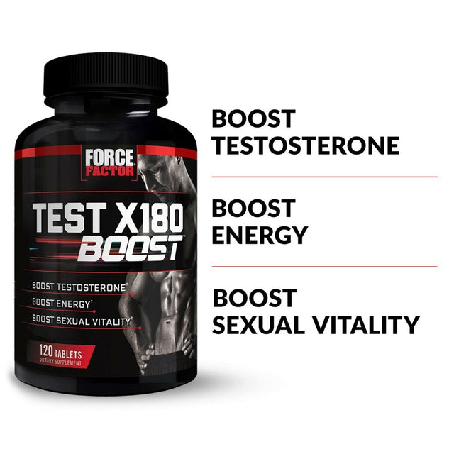 Force Factor Test X180 Boost, Testosterone Booster for Men, Testosteron Pills - 120 Tablets