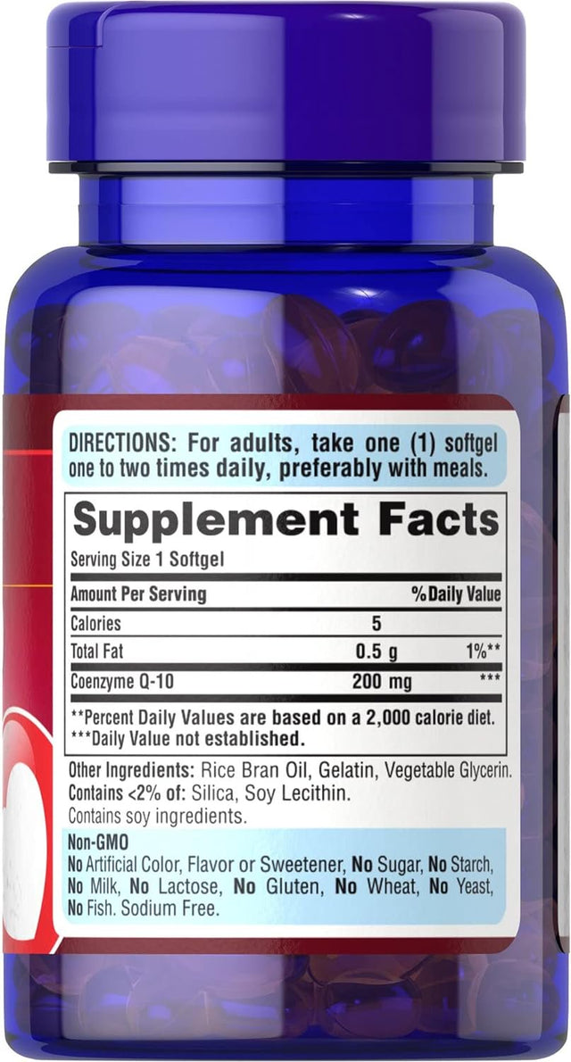 Puritan'S Pride Q-Sorb Coq10 200Mg, Supports Heart Health, 60 Rapid Release Softgels