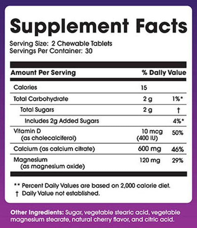 Shiny Leaf Bariatric Calcium Citrate 600 Mg Supplement for Bariatric Surgery Patients, 180 Ct Chewable Tablets with Magnesium, Vitamin D3, Natural Cherry Flavor, Vegetarian (3 Months)