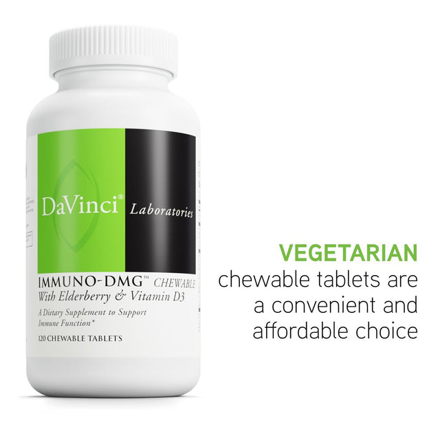 Immuno-Dmg Chewable with Elderberry & Vitamin D3, 120 Chewable Tablets, Davinci Laboratories of Vermont