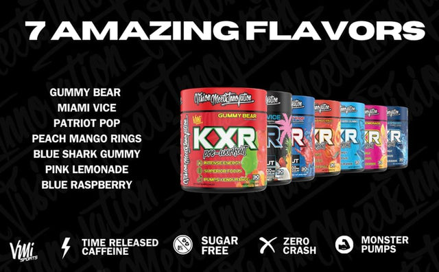 K-XR Pre-Workout Energy Powder | Intense Energy Pre-Workout Drink for Men and Women| Creatine Free | Improves Performance - Enhanced Focus & Increased Endurance | 30 Servings (Miami Vice)