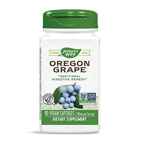 Natureâ€™S Way Oregon Grape, Traditional Digestive Support*, Non-Gmo Project Verified, 500 Mg per Serving, 90 Capsules