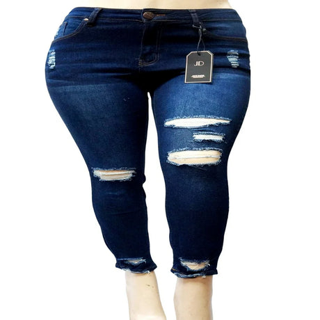 JACK DAVID WOMENS plus SIZE Sexy Boyfriend Denim Jeans Ripped Distressed Strech Pants