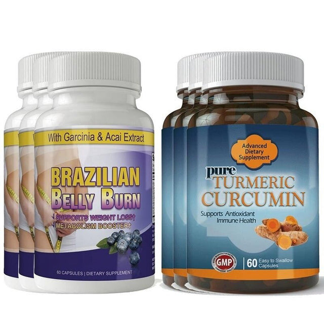 Brazilian Belly Burn and Turmeric Curcumin Combo Pack