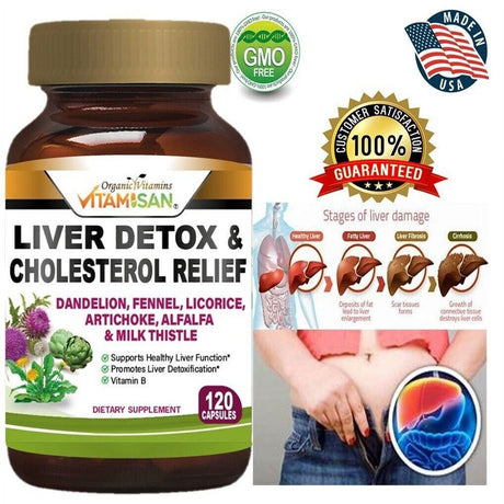 Liver Clean Health Support Fat Naturals Detox Cleanse 120 Capsules