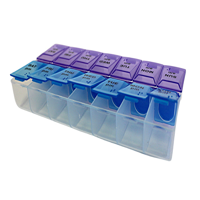 Large Pill Organizer 7 Day 2 Times a Day Weekly Pill Box AM PM Pill Case, Pill Container Vitamin Case Twice a Day Morning Bedtime