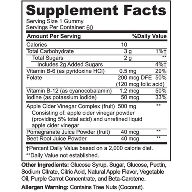 Zaytun Halal Apple Cider Vinegar Gummies with Mother - Enhances Gut Health & Metabolism - Natural Weight Management & Digestion Support - No Gelatin, No Gluten, Vegan, Non-Gmo - 2 Months Supply