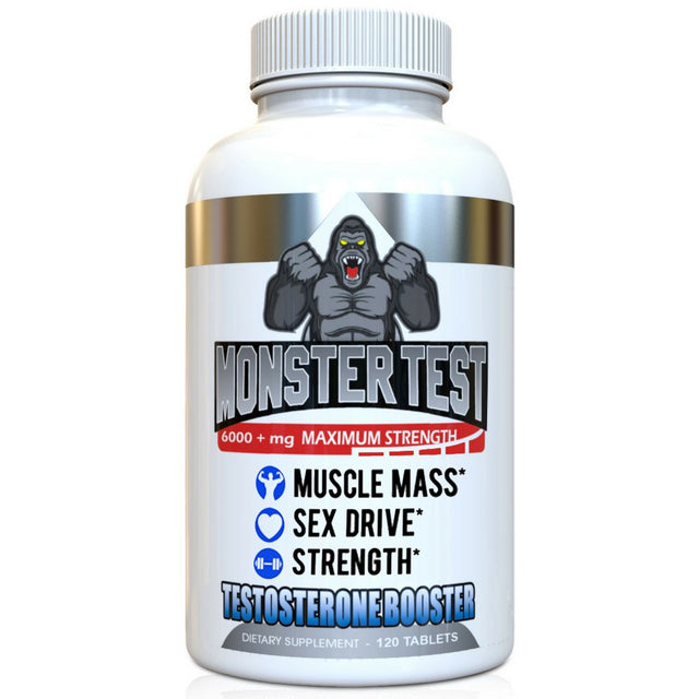 Monster Test Testosterone Booster, Monster Nitric Oxide, Angry Energy, Monster PM Sleep Aid (4-Pack)