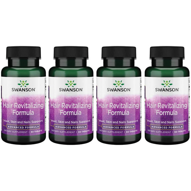 Swanson Hair Revitalizing Formula - Advanced Formula 60 Tabs 4 Pack