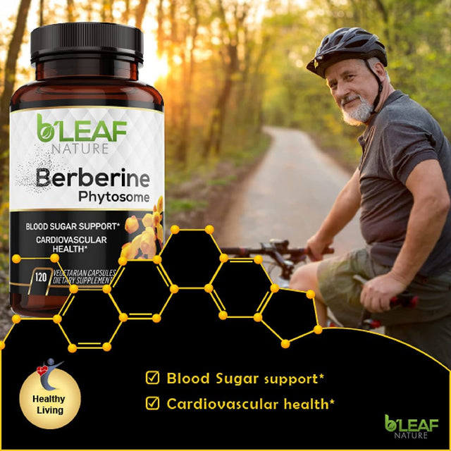 Berberine Phytosome - Superior Absorption - Natural Herbal Supplement – Gluten Free – Non GMO -1100Mg per Serving - 120 Vegetarian Capsules by B’Leaf Nature