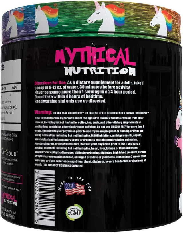 Unicorn PRE Workout by Insane Labz, Pre Workout Powder with Edible Glitter, Extreme Energy Nitric Oxide Boosting, Beta Alanine Betaine Taurine Ampiberry, 35 Srvgs, Glitter Punch