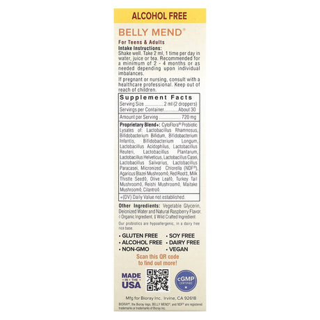 Bioray Belly Mend, Gut Support, 2 Fl Oz (60 Ml)