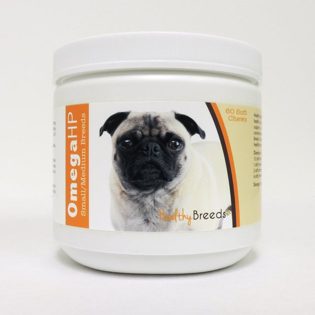 Healthy Breeds Pug Omega HP Fatty Acid Skin and Coat Support Soft Chews