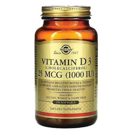 Solgar Vitamin D3 (Cholecalciferol) 25 Mcg (1,000 Iu) 250 Sgels