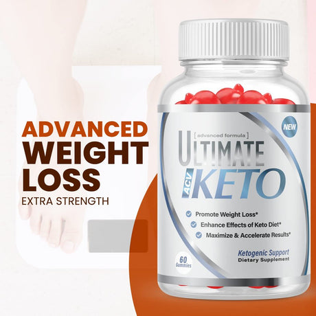 (1 Pack) Ultimate Keto ACV Gummies - Supplement for Weight Loss - Energy & Focus Boosting Dietary Supplements for Weight Management & Metabolism - Fat Burn - 60 Gummies