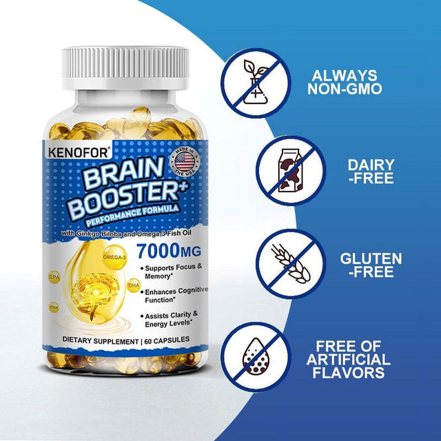 KENOFOR Nootropic Brain Support Supplement - 60/120 Softgels