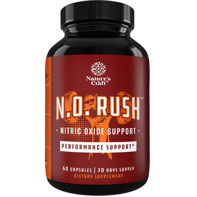 Nitric Oxide Supplement Support Pills - Natures Craft Natural Workout Supplement with Niacin Calcium