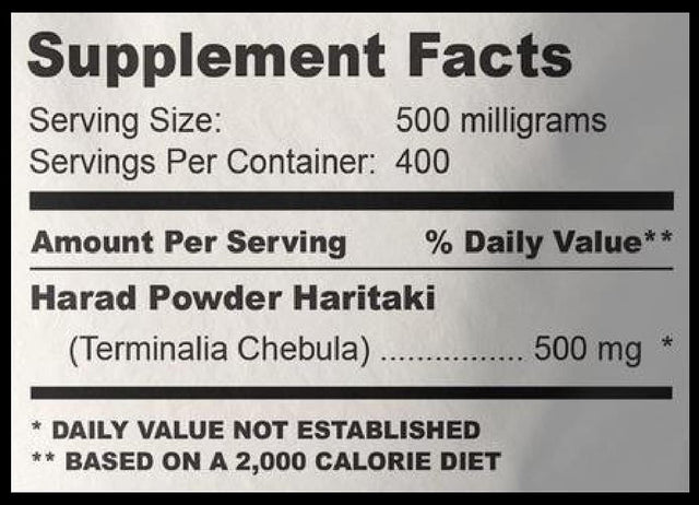 Harad Powder/Terminalia Chebula/Haritaki - Herbal Supplement, Pure | 200 Grams/ (7.05 Ounces) 100% Natural, Pure, Organic