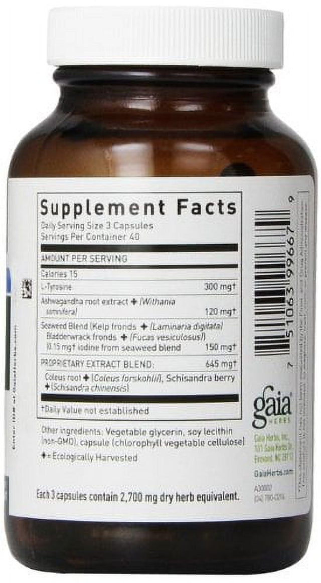 Gaia Herbs Thyroid Support Liquid Phyto-Capsules, 120 Count