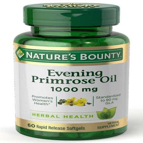 Nature'S Bounty Evening Primrose Oil Softgels, Herbal Supplement, 1000 Mg, 60 Ct