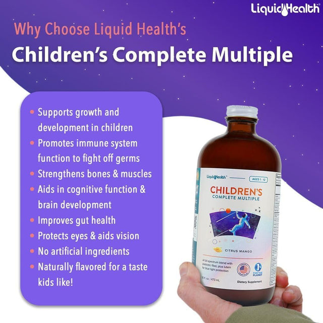 LIQUIDHEALTH Children’S Complete Vitamin C Multivitamin Liquid Vitamins for Kids, 16 Fl Oz