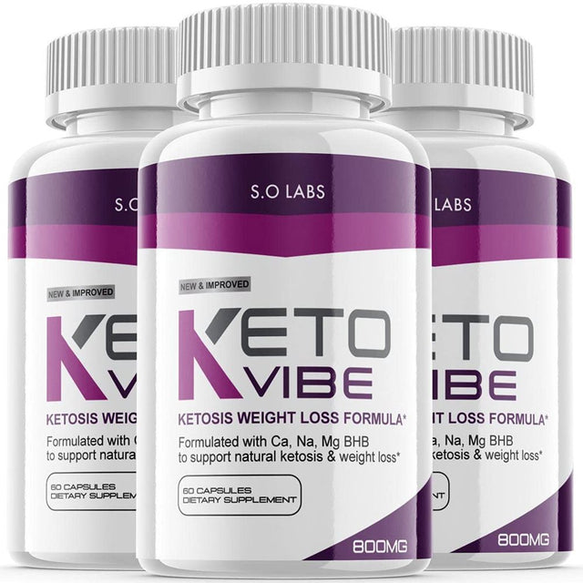 (3 Pack) Keto Vibe Pills - Dietary Supplement for Weight Loss, Appetite Control & Suppressants - 180 Capsules