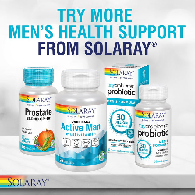 Solaray Pygeum and Saw Palmetto Berry Extracts | Mens Health & Prostate Function Support | Zinc, B-6, Pumpkin Seed & Amino Acids | 120 Vegcaps