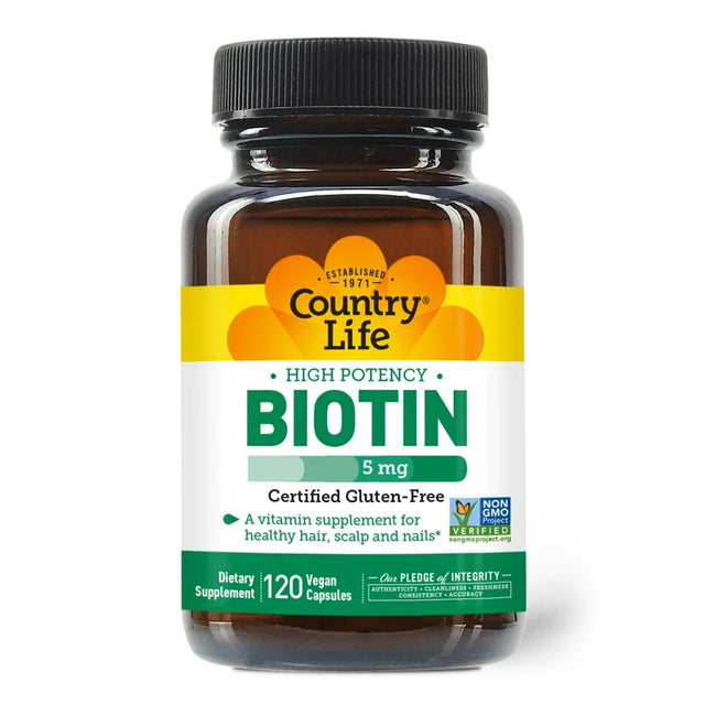 Country Life High Potency Biotin, 5 Mg, 120 Vegan Capsules