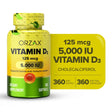 ORZAX Vitamin D3 5000 Iu, 360 Days Supply, 125 Mcg Vitamin D3 Mini Softgel, 360 Count