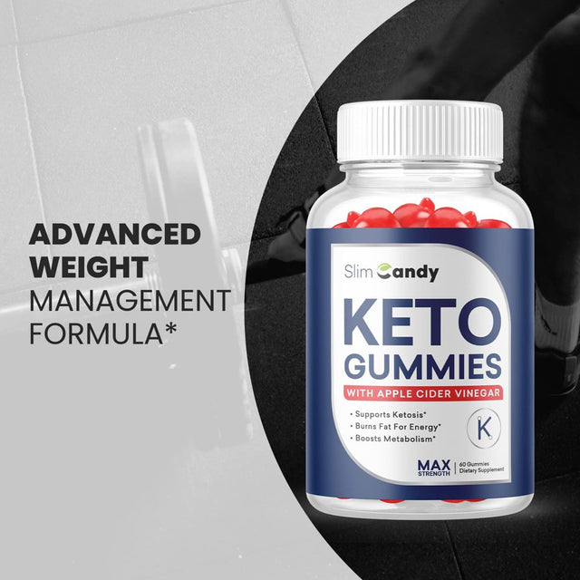 (2 Pack) Slim Candy Keto ACV Gummies - Supplement for Weight Loss - Energy & Focus Boosting Dietary Supplements for Weight Management & Metabolism - Fat Burn - 120 Gummies