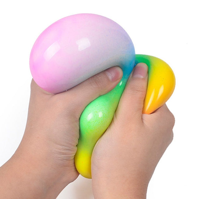 Colorful Rainbow Stress Balls Soft Foam TPR Squeeze Squishy Stress Relief Balls